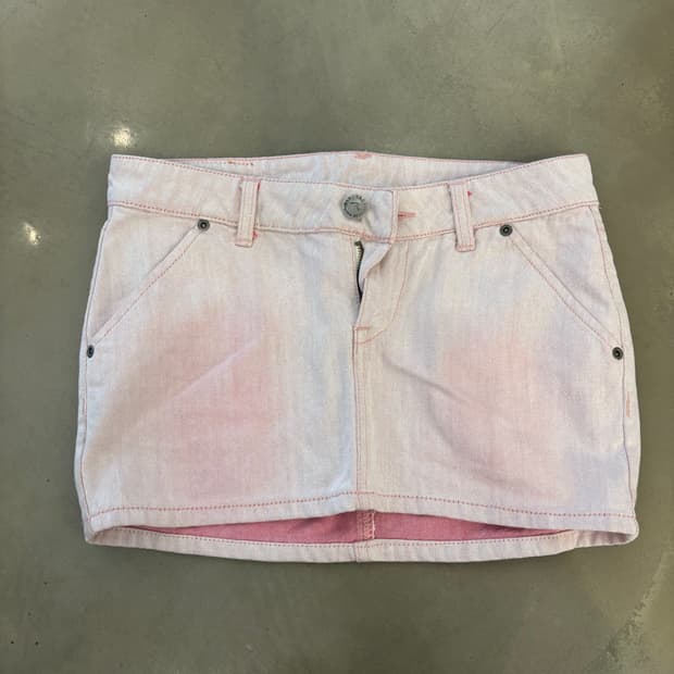 빈티지 페일 핑크 진 / 미니 스커트