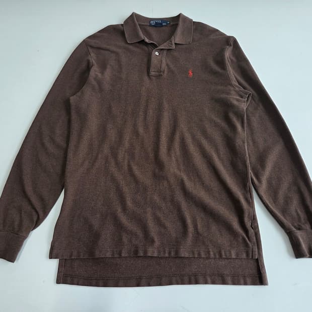 폴로 랄프로렌 브라운 카라 롱 슬리브 브라운 M