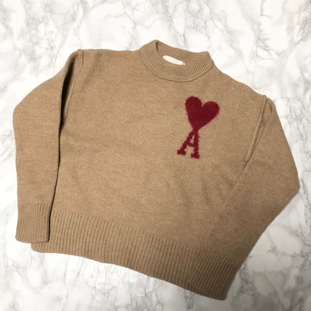아미 빅로고 하트 니트 스웨터 상태굿 여성용 