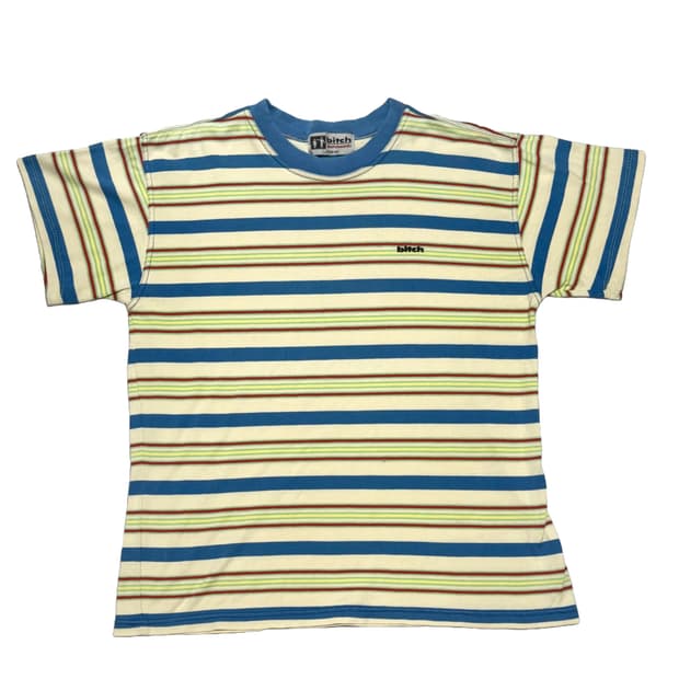 90s bitch skateboard striped t