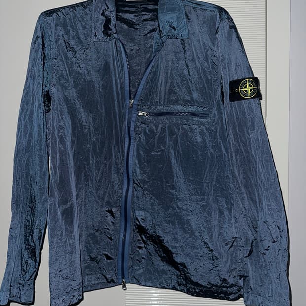 스톤아일랜드 나일론 메탈 오버셔츠 블루 XXL