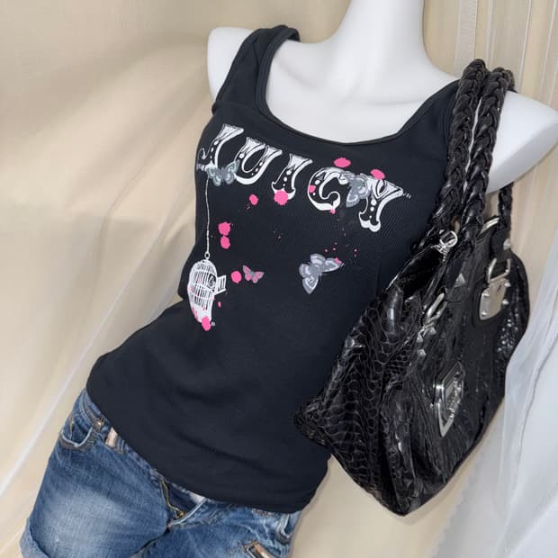M Juicy Couture 로고 슬리브리스