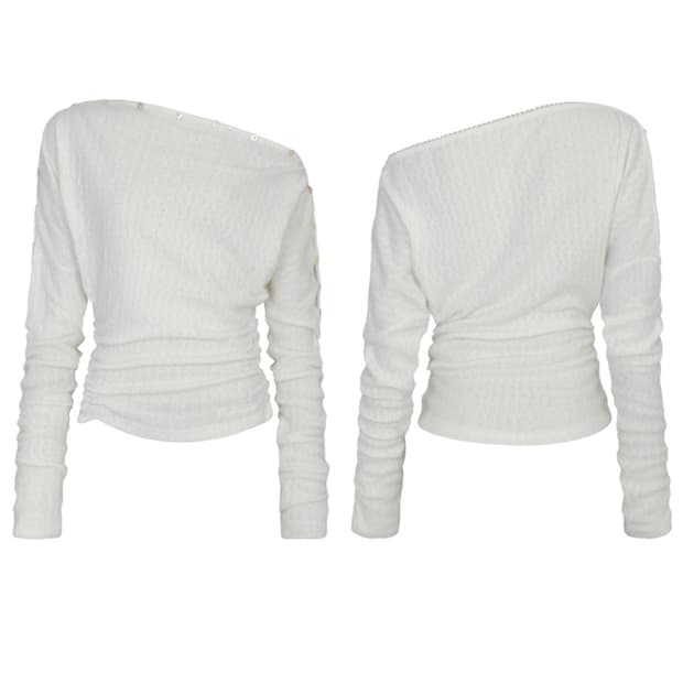 JENNIE BUTTONED TOP ivory