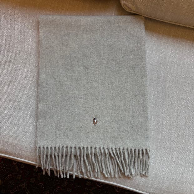 폴로 랄프로렌 울 머플러 시그니처 로고 오트밀컬러-남여공용