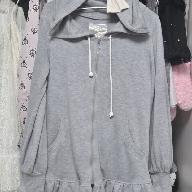 네코미미 리본 후집 후드집업 백리본 핸드워머 히메갸루 갸루 세트