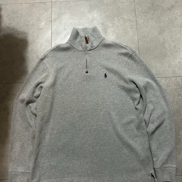 랄프로렌 폴로 그레이 빈티지 코튼 니트 하프집업 100size
