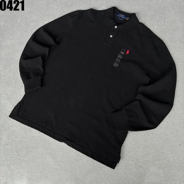 폴로 랄프로렌 블랙 긴팔 카라티 XL