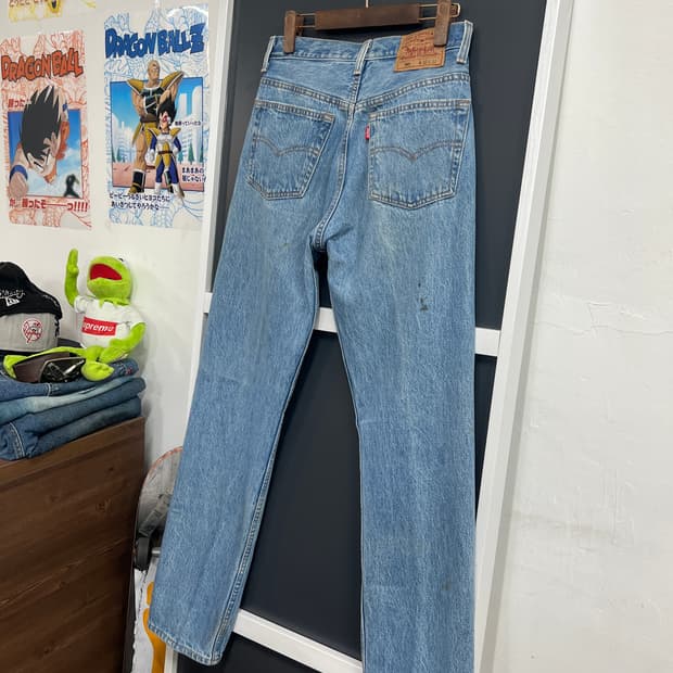 90s USA Levis 리바이스 501 스트레이트 연청 데님 팬츠