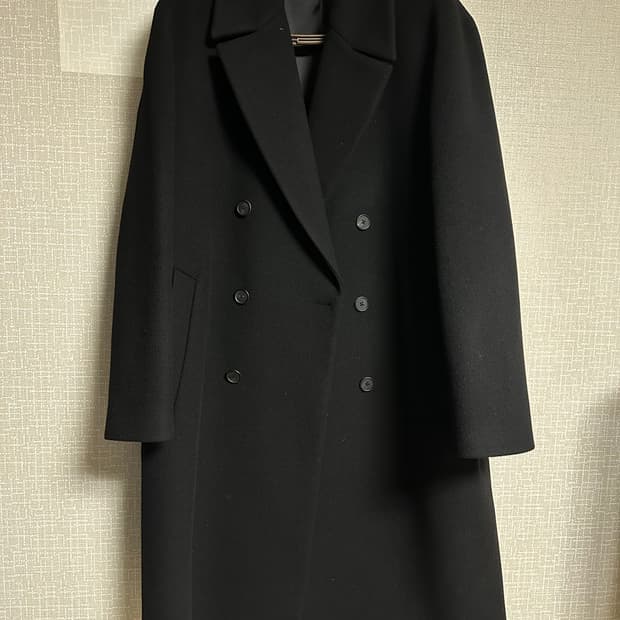 무신사 스탠다드 캐시미어 더블 코트 블랙 XL