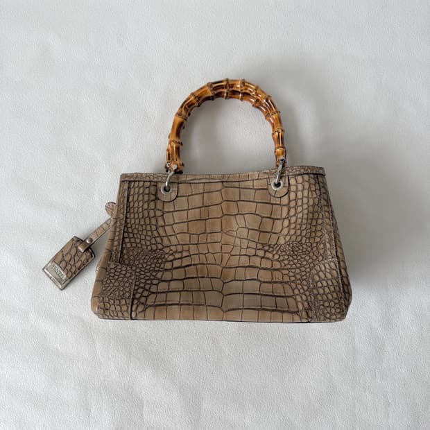 CLAUDIA 크로커 뱀부 토트백(ITALY)