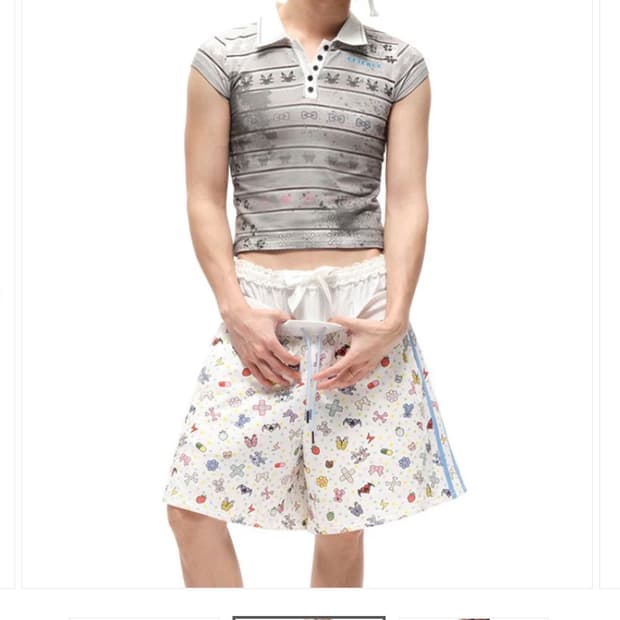 씨피어스 프린팅 새깅 투피스쇼츠 바지