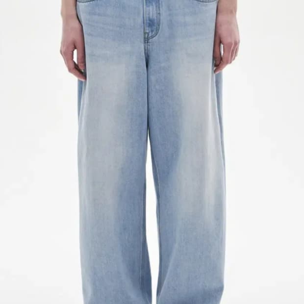 노운 와이드 데님 팬츠 라이트 블루