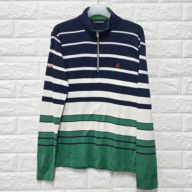 택포_ 빈폴 골프 스트라이프 하프넥 티셔츠 95