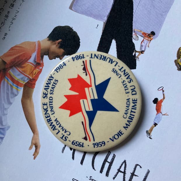 빈티지 SEAWAY 프린팅 핀 버튼 뱃지 브로치 악세사리