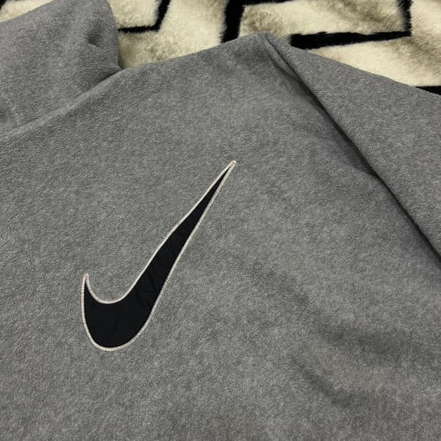 [L]나이키00s 빅로고 플리스 후드자켓/그레이