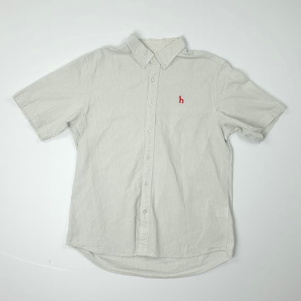 헤지스 스트라이프 코튼 반팔셔츠 그레이 (100)