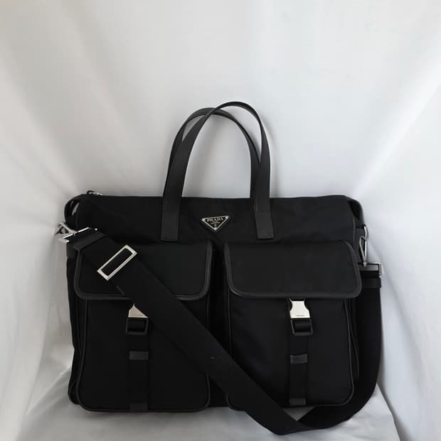 [정품 PRADA] 프라다 투포켓 나일론 사피아노 브리프케이스 서류가방