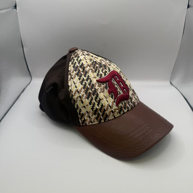 MLB 디트로이트 타이거즈 빈티지 가죽 메쉬캡 OS