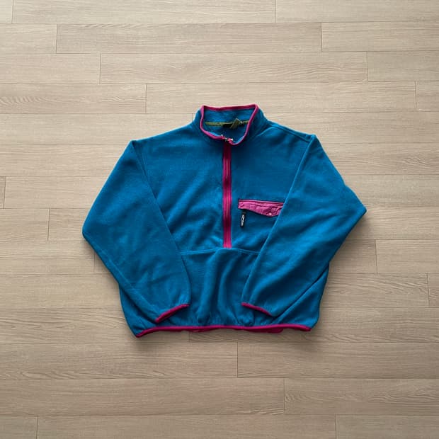 90s 파타고니아 집업 신칠라 블루 핑크 플리스  patagonia