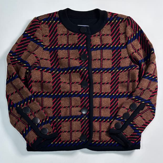 YSL 입생로랑 울 체크 가디건