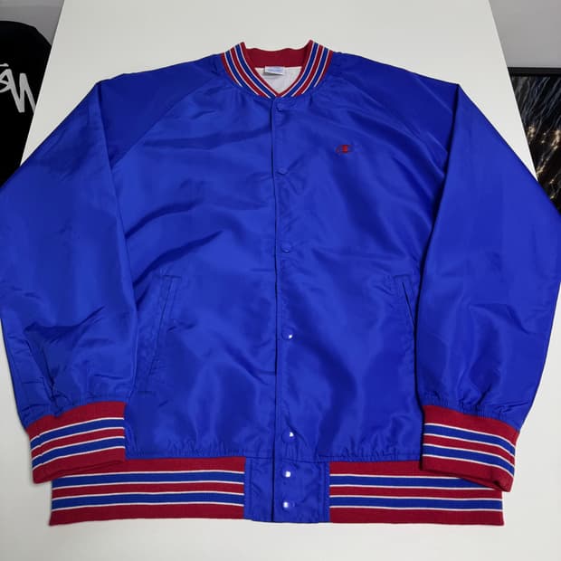 챔피온 블루 바시티 자켓 XL