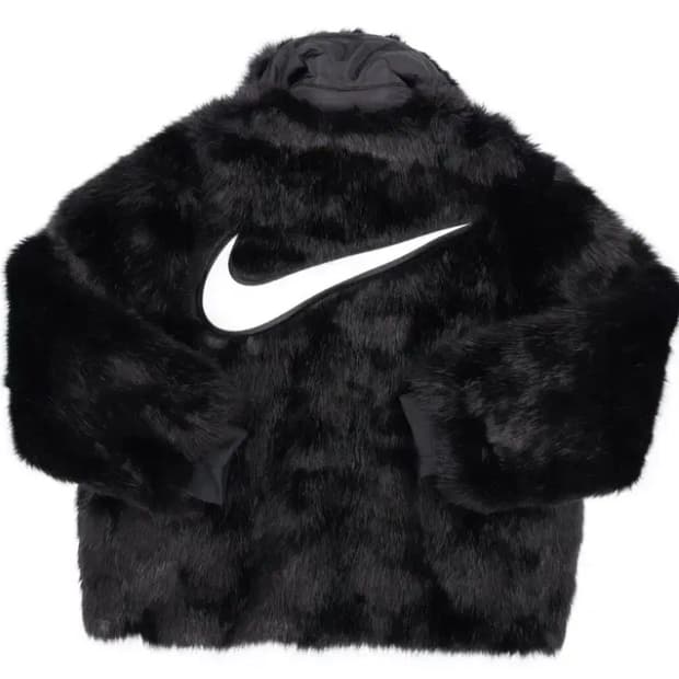 나이키 앰부쉬 리버시블 블랙 퍼 자켓 코트 XL