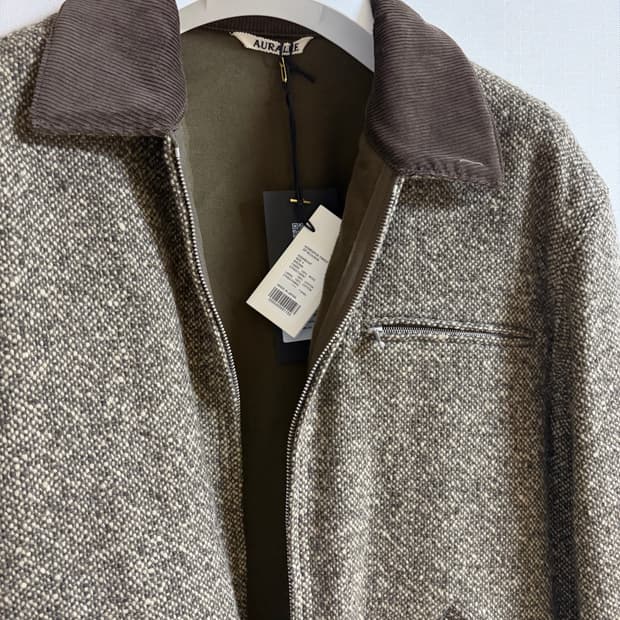 [4사이즈 새상품]오라리 25fw 홈스펀 트위드 블루종 브라운