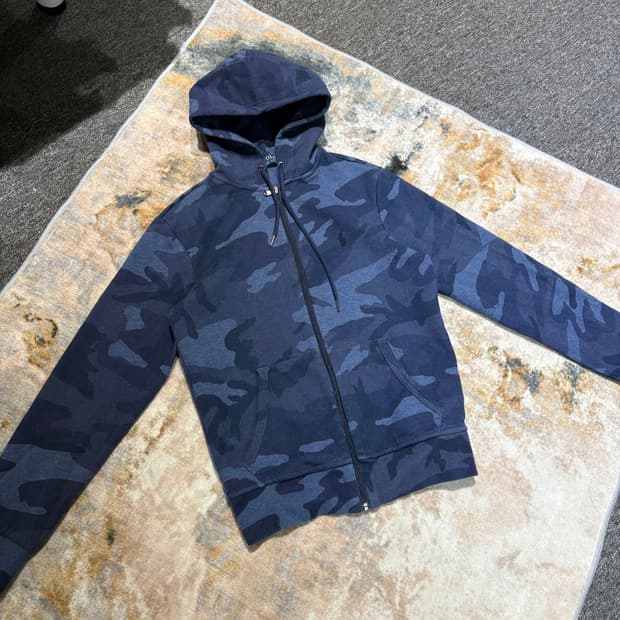 폴로 빈티지 카모 후드집업