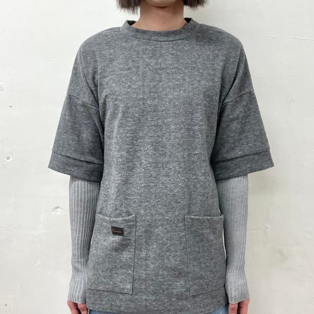 Big Pocket Knitwear Layered Long Sleeve