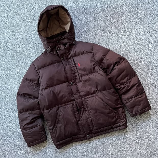 폴로 랄프로렌 퍼플 후드패딩