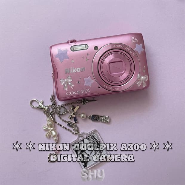 니콘 쿨픽스 A300 빈티지 디카 디지털카메라 핑크