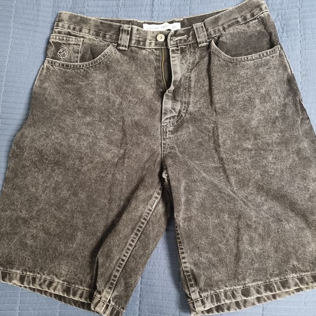 폴라스케이트 빅보이 실버 블랙 데님 쇼츠 M