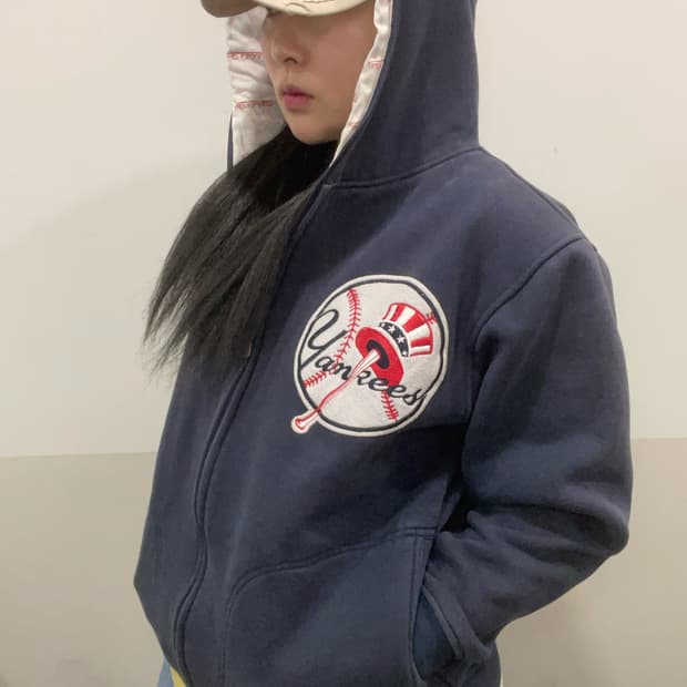 Mitchell & Ness 뉴욕 양키스 빅로고 풀 후드집업