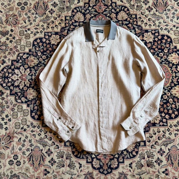 조르지오 아르마니 리넨 드레스 셔츠 100