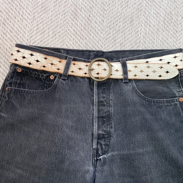 빈티지 levis 웨스턴 버클 레더 벨트