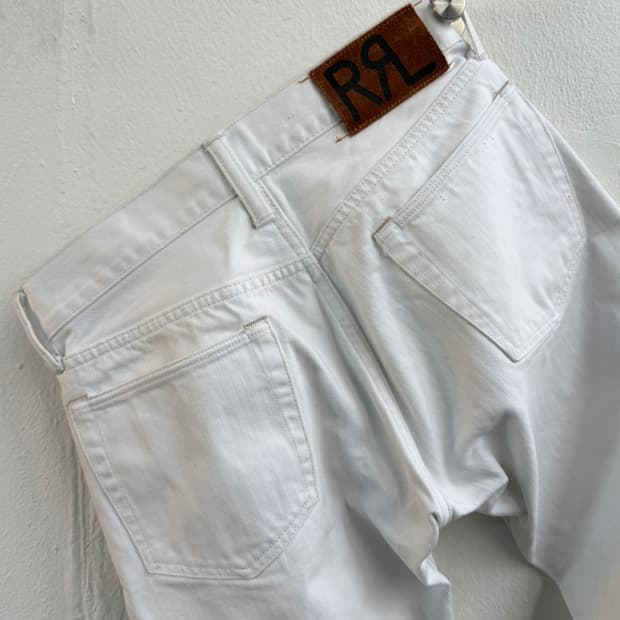 더블알엘 화이트 셀비지 데님 팬츠 