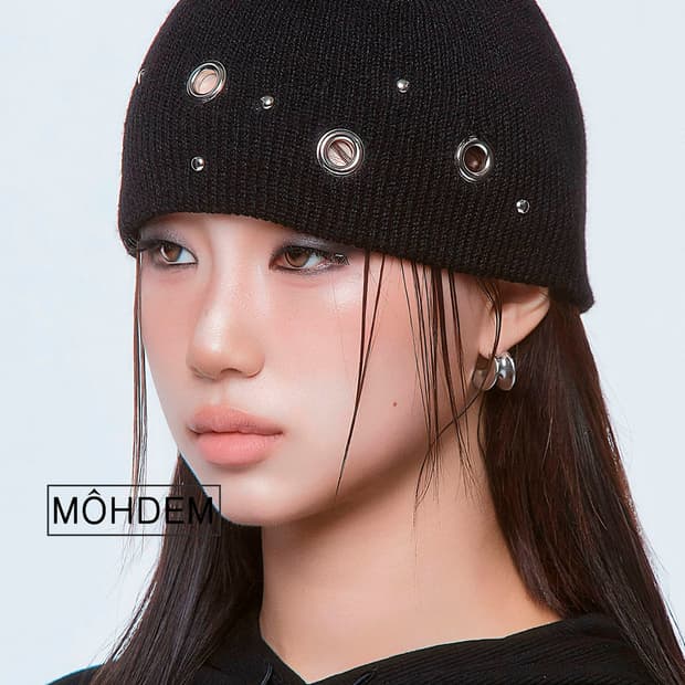 [Unisex] Y2k 아일렛 비니 모자