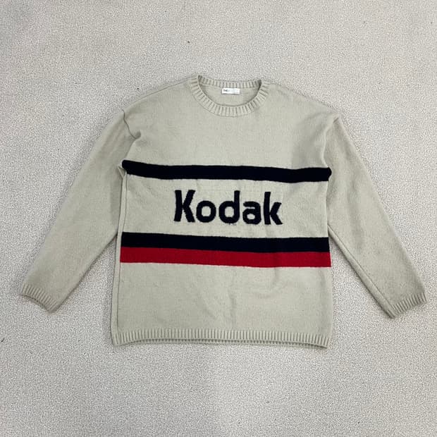 [실측확인] 빈티지 빅로고 니트 스웨트 0106M1