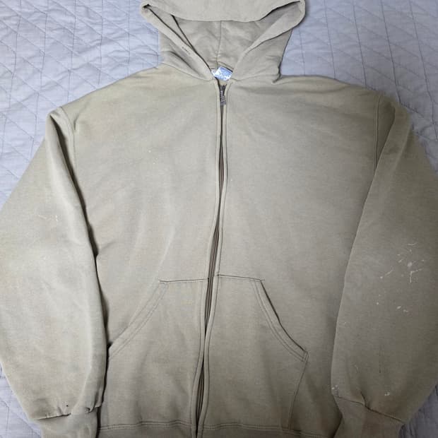 [L] 90s 빈티지 러셀 애슬레틱 탄, 베이지 후드집업 ver. 페인팅