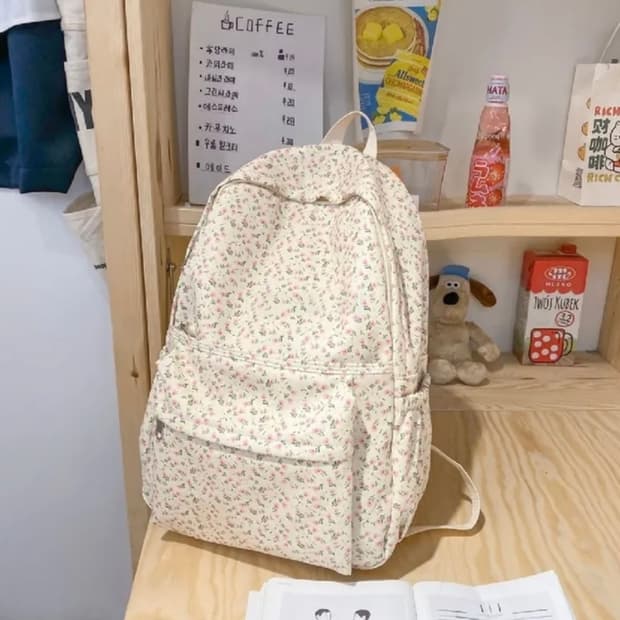 빈티지 플라워 보부상 백팩