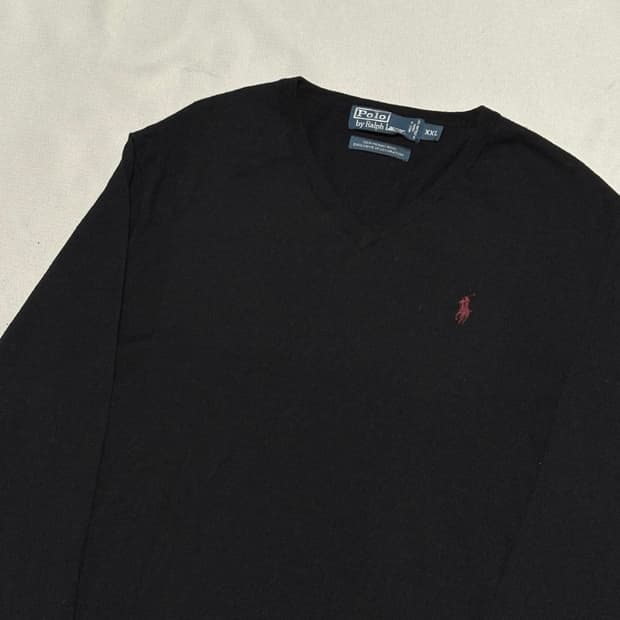 XXL 폴로랄프로렌 메리노울 브이넥 니트