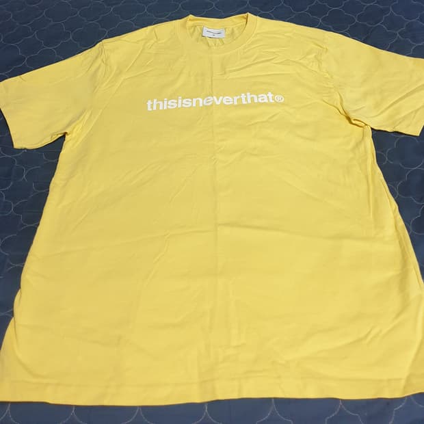 디스이즈네버댓 레터링로고 코튼 반팔티 레몬 (M)