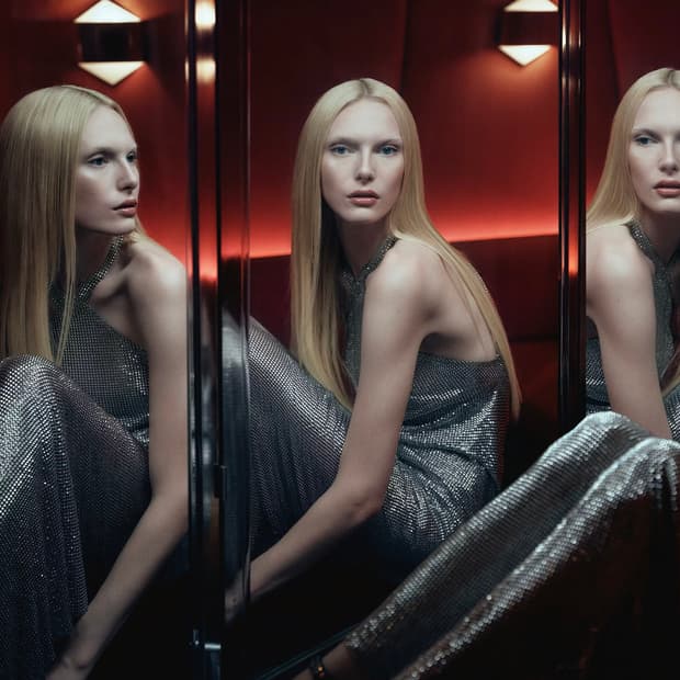 Ludovic de Saint Sernin 실버 메탈릭 홀터넥 롱 드레스