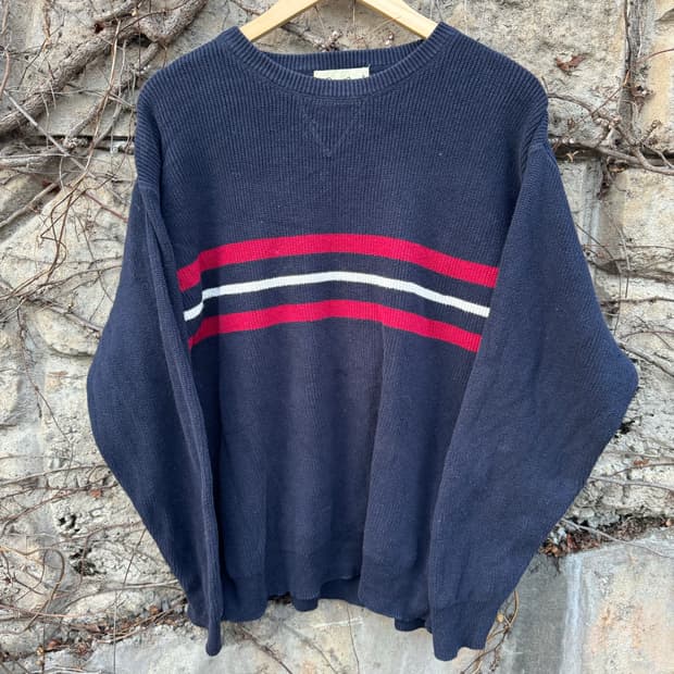 에디바우어 빈티지 스트라이프 와플 니트 m