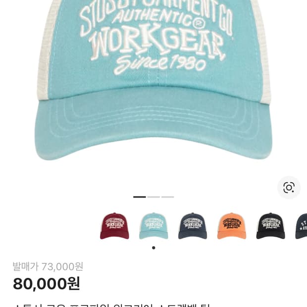 스투시 로우 프로파일 워크기어 스트립백 틸