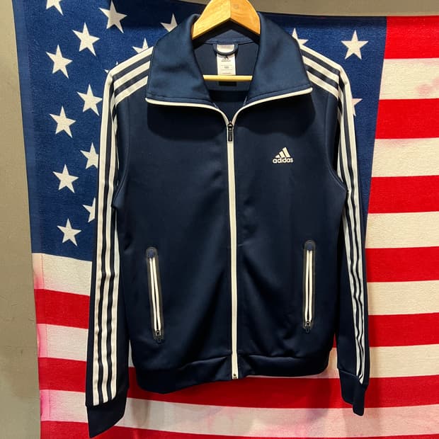 아디다스 네이비 삼선 져지