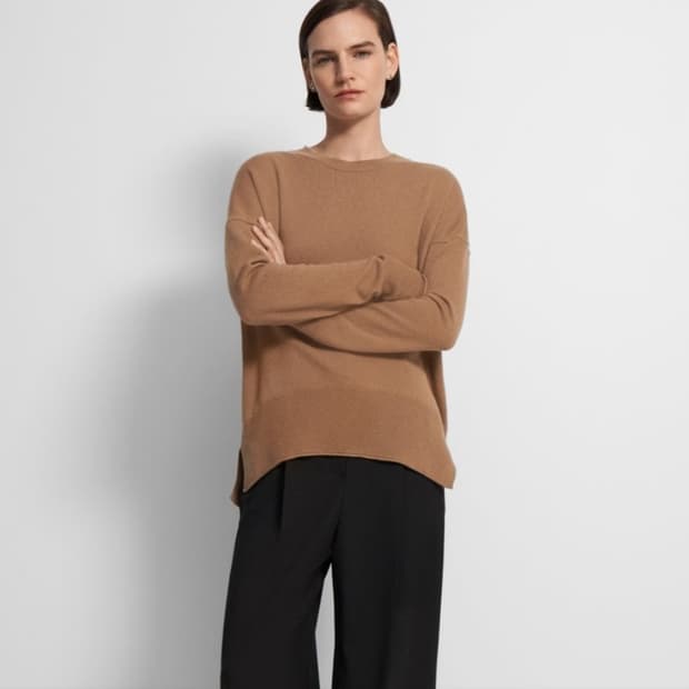 띠어리 캐시미어 라운드넥 루즈핏 니트 P사이즈