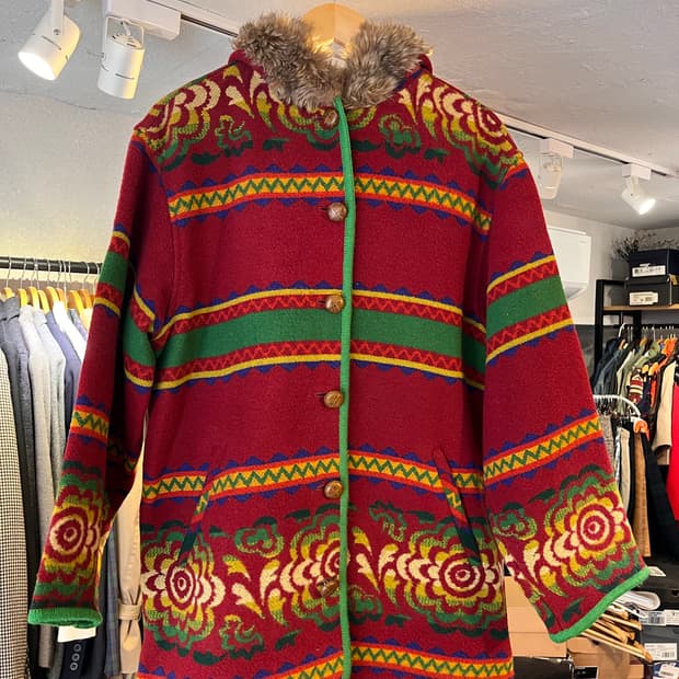 유나이티드 컬러 오브 베네통 울 퍼 후드 자켓(이탈리아제)