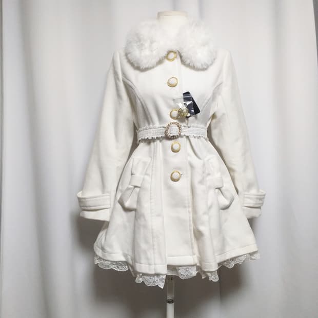 빈티지 리본레이스 롱코트 달천 핀터 히메로맨틱갸루 캐캐체 로리타 대장