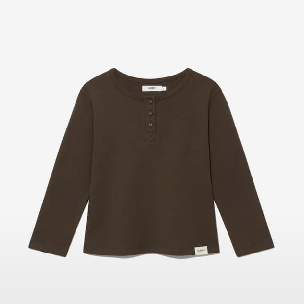 글로니 3/4 BUTTON FLY TEE 버튼 플라이 티 초코